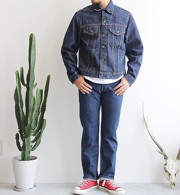 【1970s LEVIS 70505】非常に状態が良く濃く色残りのあるGジャンはデニムのセットアップでコーディネートしていただいてもいいかと