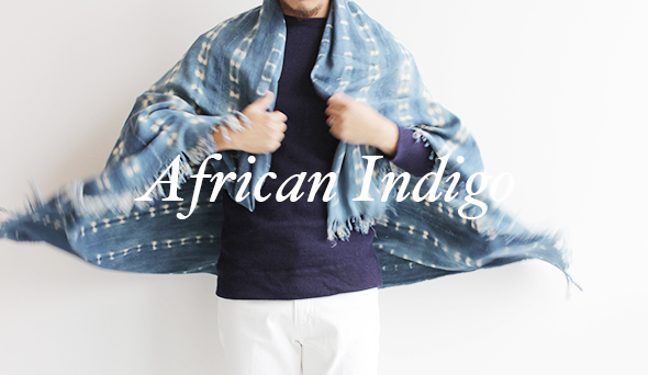 African Indigo Stole】1930年代のハンドメイドストール。ヴィンテージ 