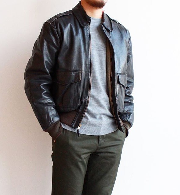 VINTAGE】80's L.L.Bean A-2 Type Leather Jacket.New In