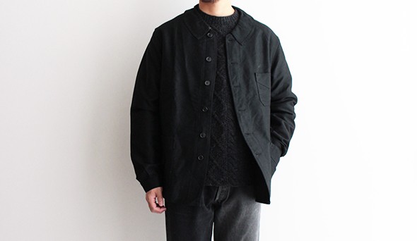 DEADSTOCK】50-60s French Black Moleskin Work Jacket.希少なフレンチ ...