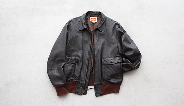 古着 80s USA製 BANANA REPUBLIC A-2 Type 本革 レザー