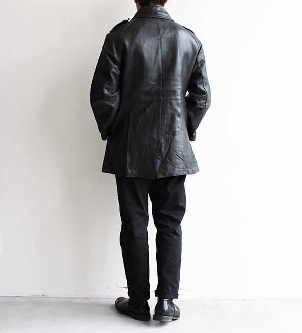 VINTAGE】80s French Army Motorcycle Leather Coat.スペシャル