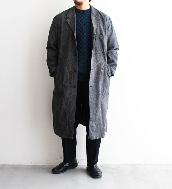 Deadstock】50s French Vintage Atelier Coat “Black Chambray & Brown ...