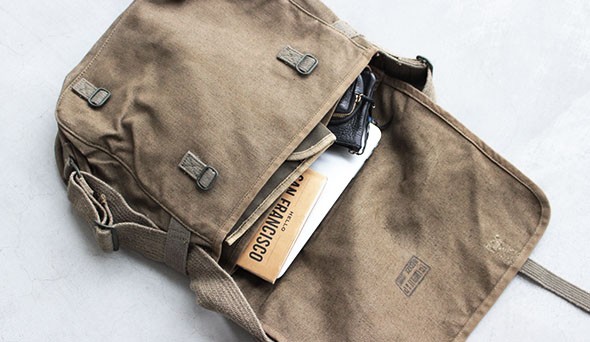 vintage French army Linen canvas bag