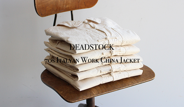 DEADSTOCK】70s Italyan Work China Jacket.とても珍しい生成り