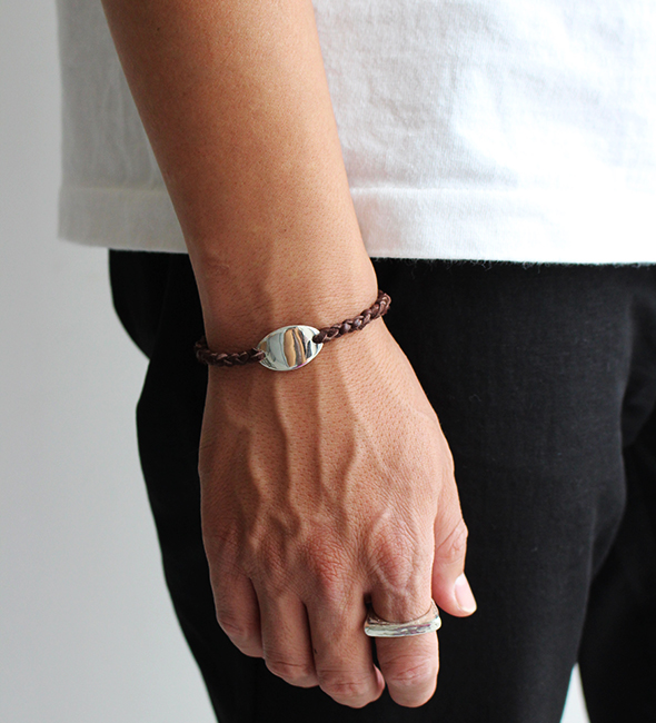 SCOSHA / スコーシャ】Oval ID Bracelet “Deerskin”＆Hammered Ringが