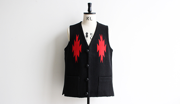 DEADSTOCK】90s ORTEGA'S Chimayo Vest “ThunderBird” Special Pattern 