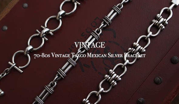 VINTAGE】70-80s Vintage Taxco Mexican Silver Bracelet .厳選して 