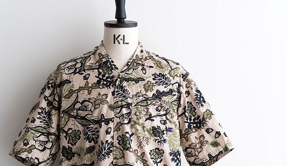 【新品】  THE NORTH FACE PURPLE LABEL / ザノースフェイスパープルレーベル | Botanical Print H/S Shirt NT3217N ボタニカルプリント ハーフスリーブシャツ | XS | BEIGE | メンズ