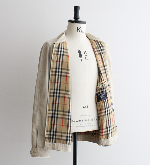 VINTAGE】80-90s Burberry Harrington Jacket.トロッとした上質