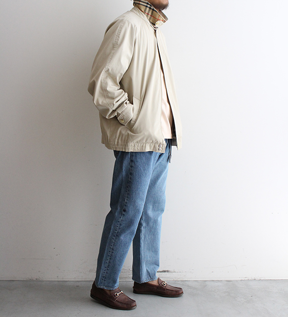VINTAGE】80-90s Burberry Harrington Jacket.トロッとした上質
